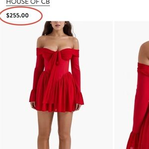 Holiday Dress House of CB Scarlet Off-Shoulder Bustier Large - New With Tags NWT